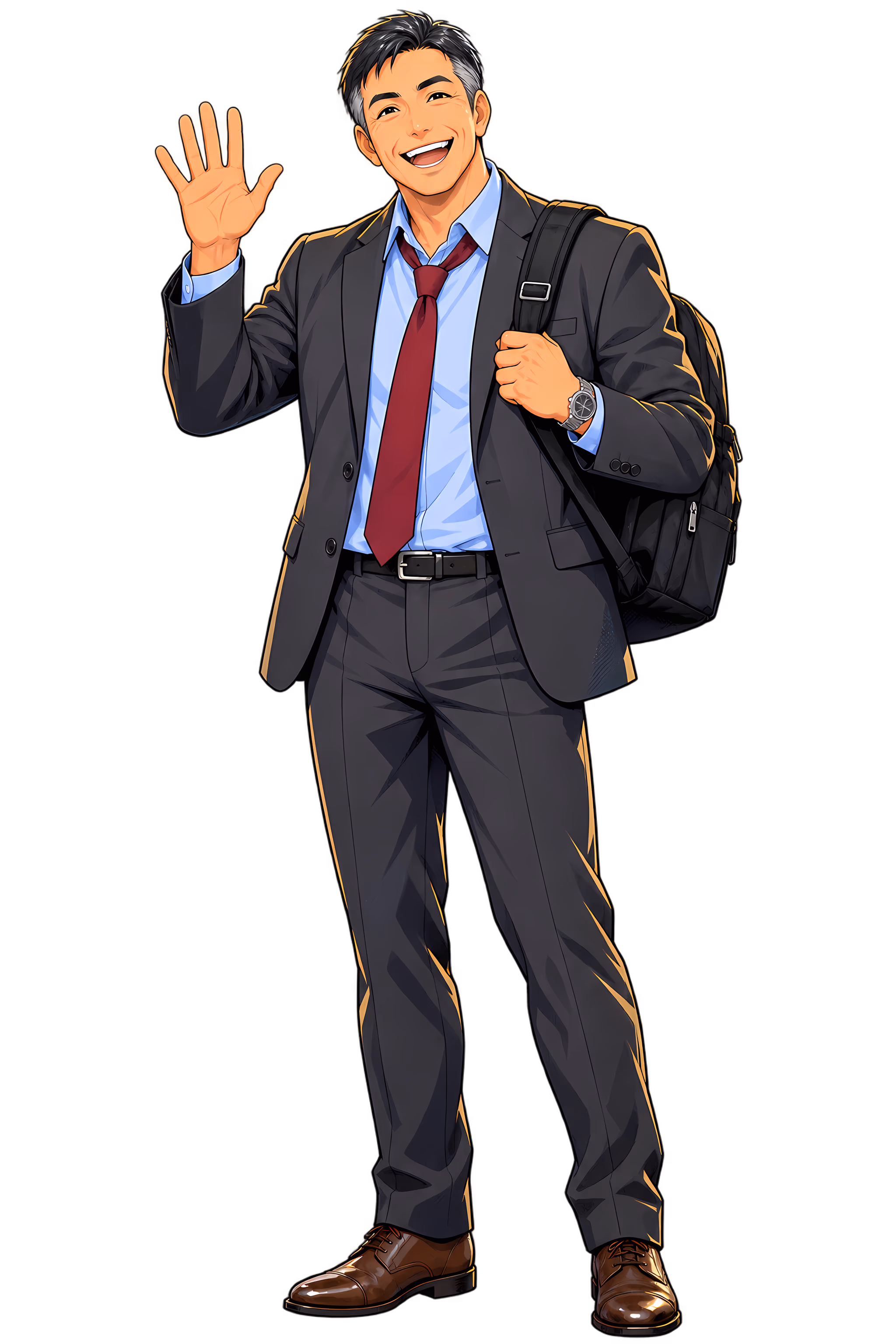 Kenji, waving