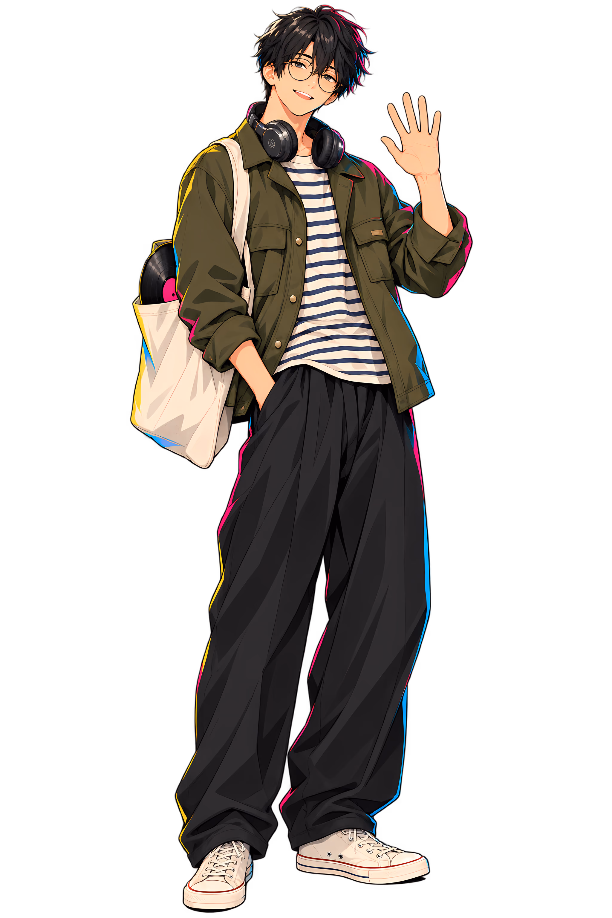 Ren, waving