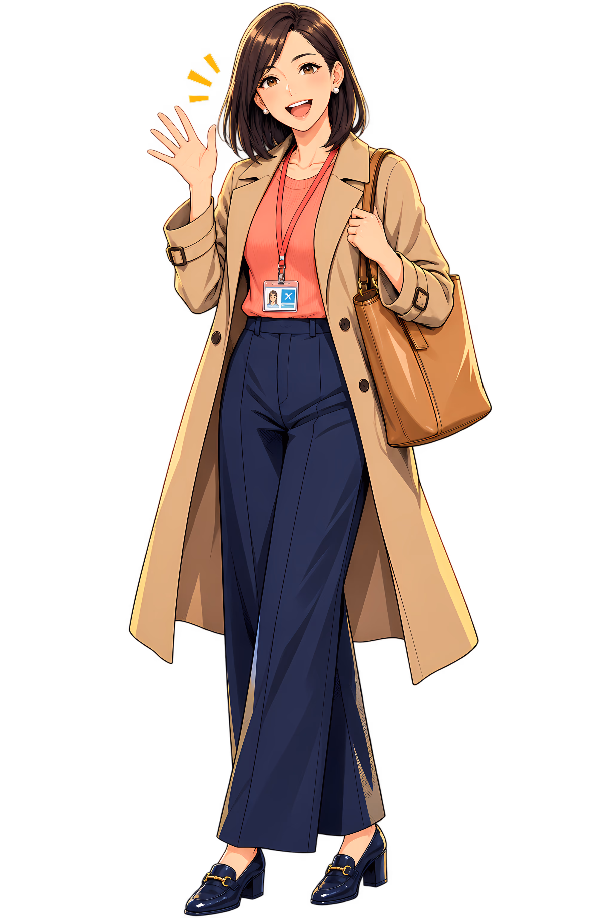 Yoko, waving